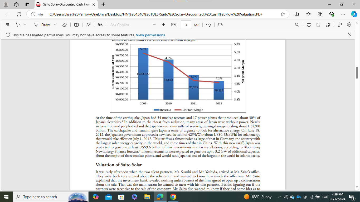 1) Using the discounted cash flow approach, why