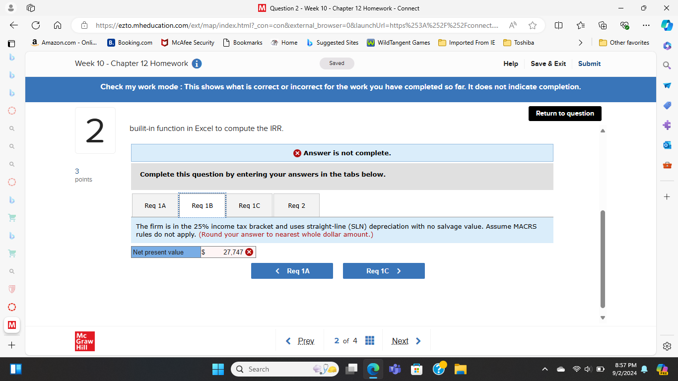 & [ Question 2 - Week 10 - Chapter 12 Homework -