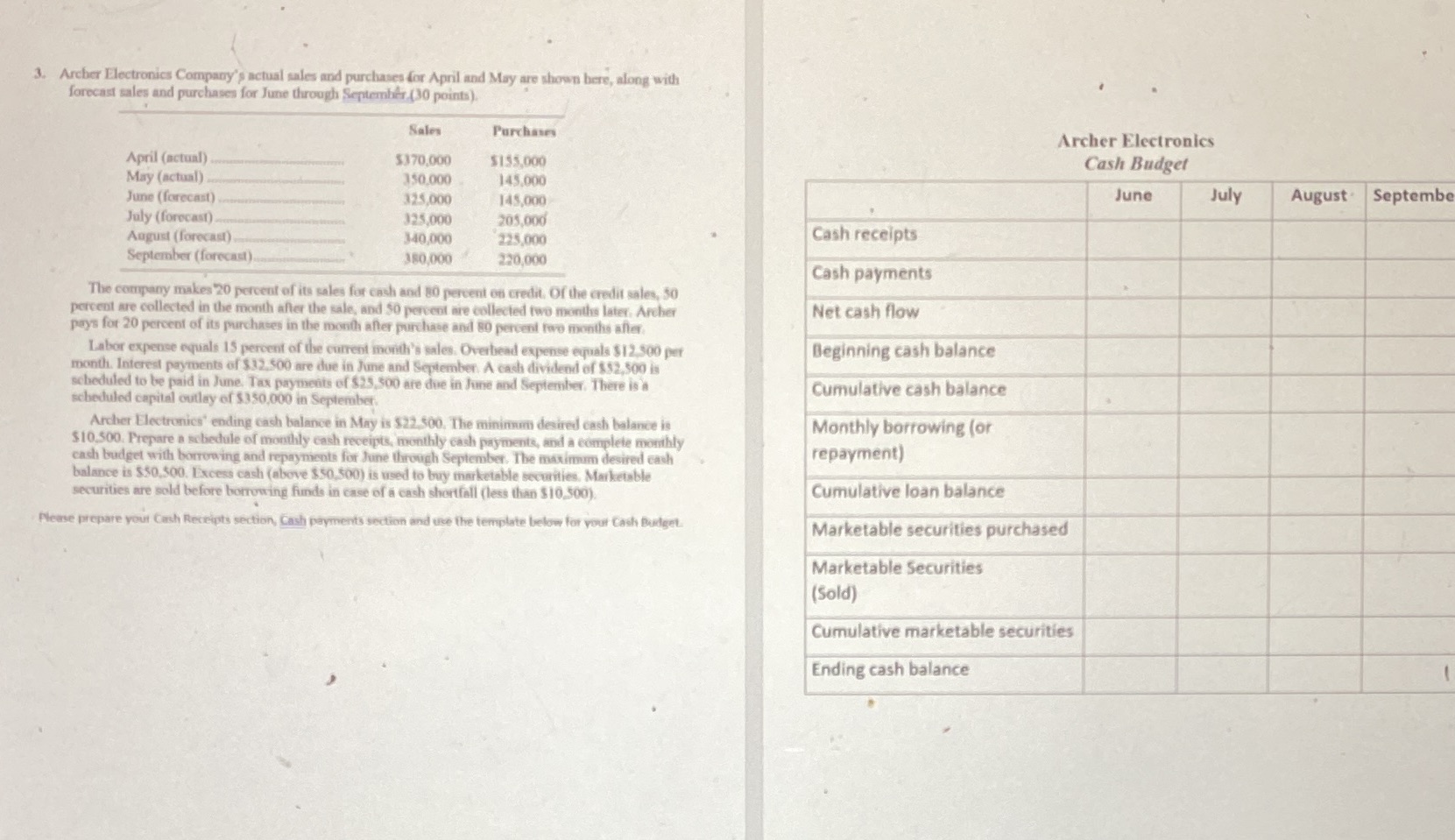 Please answer this is due in 1 Hr 3. Archer