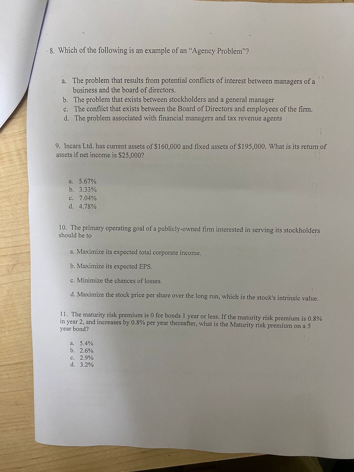 8. Which of the following is an example of an