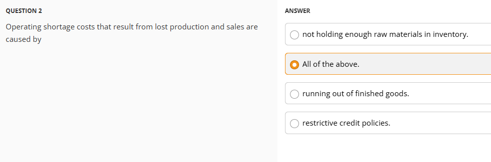 QUESTION 1 ANSWER The flexible current asset