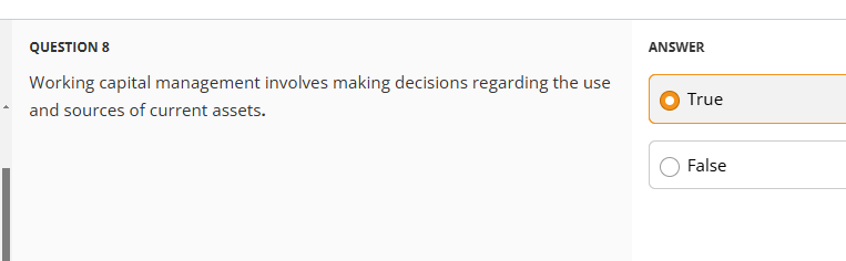 QUESTION 1 ANSWER The flexible current asset