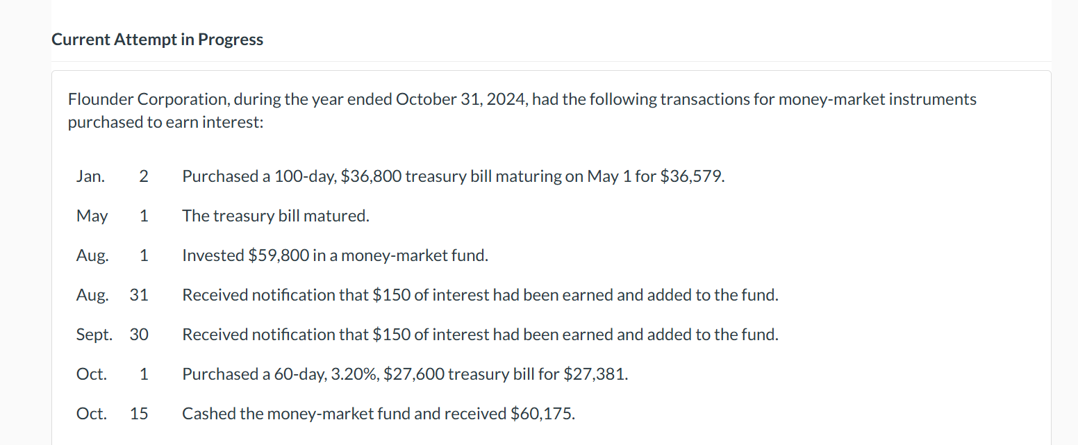 Current Attempt in Progress Flounder Corporation,