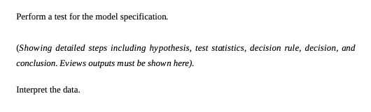 Perform a test for the model specification.