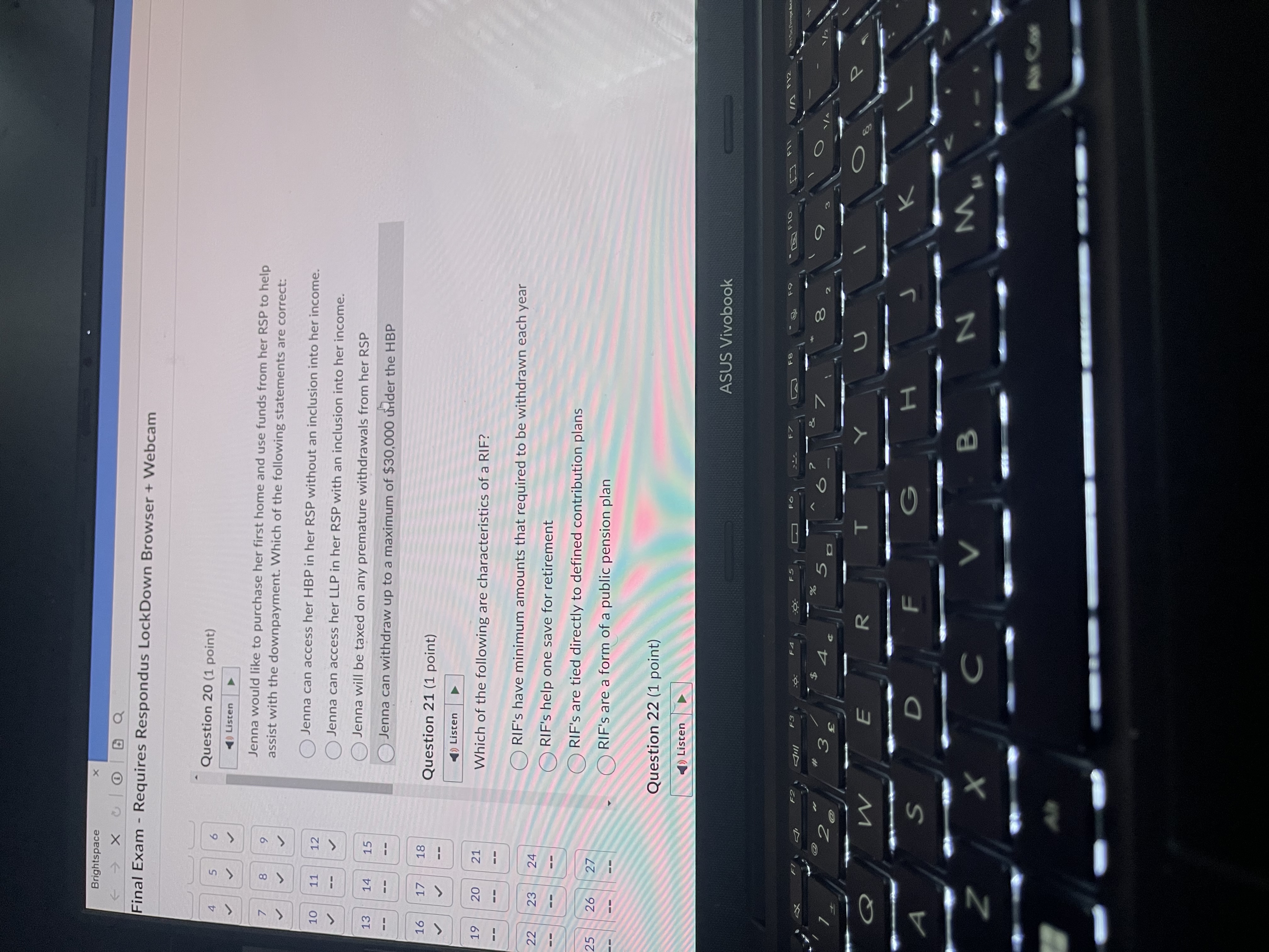 Brightspace Final Exam - Requires Respondus