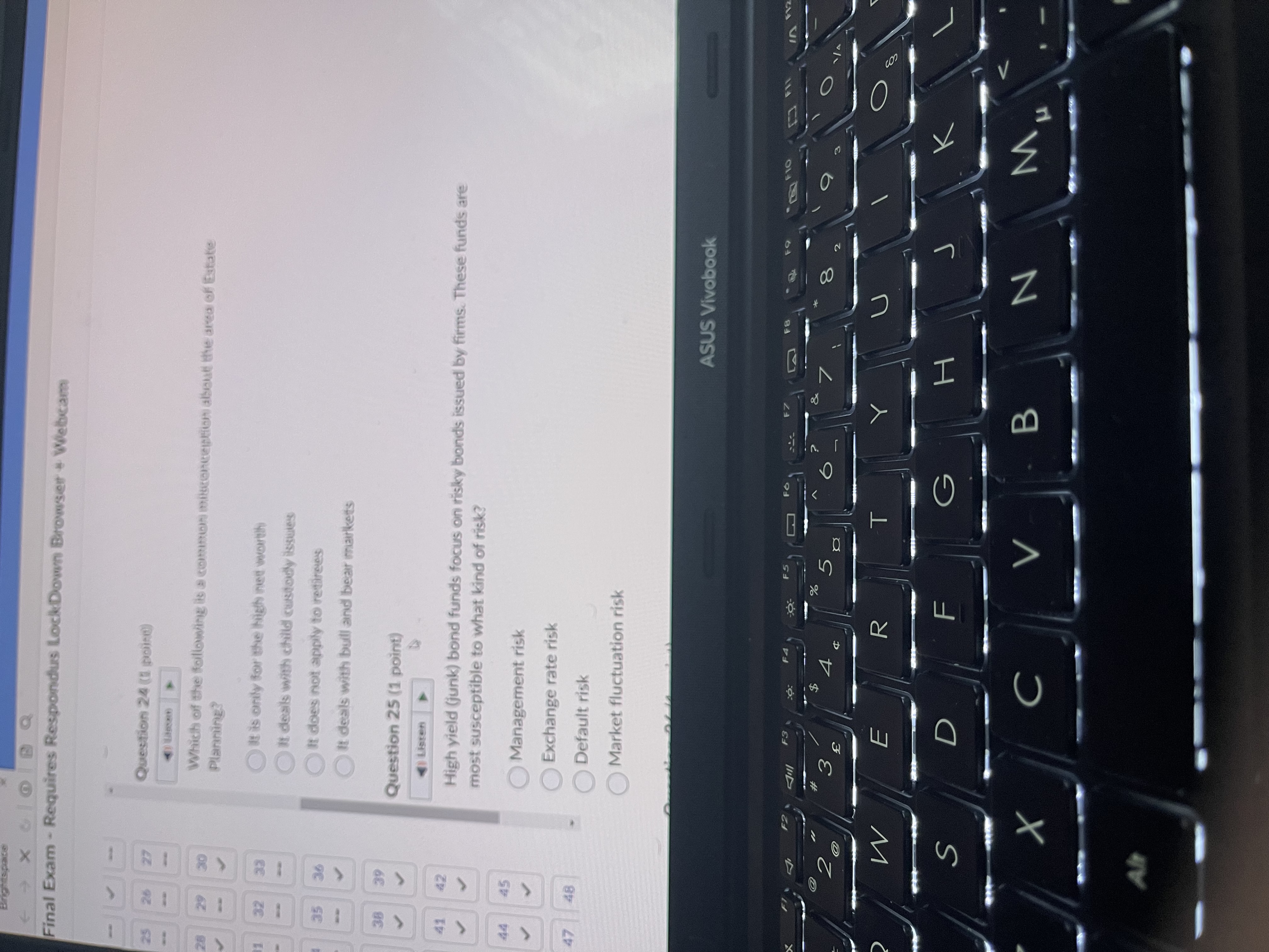 - X 60 B Q Final Exam . Requires Respondus