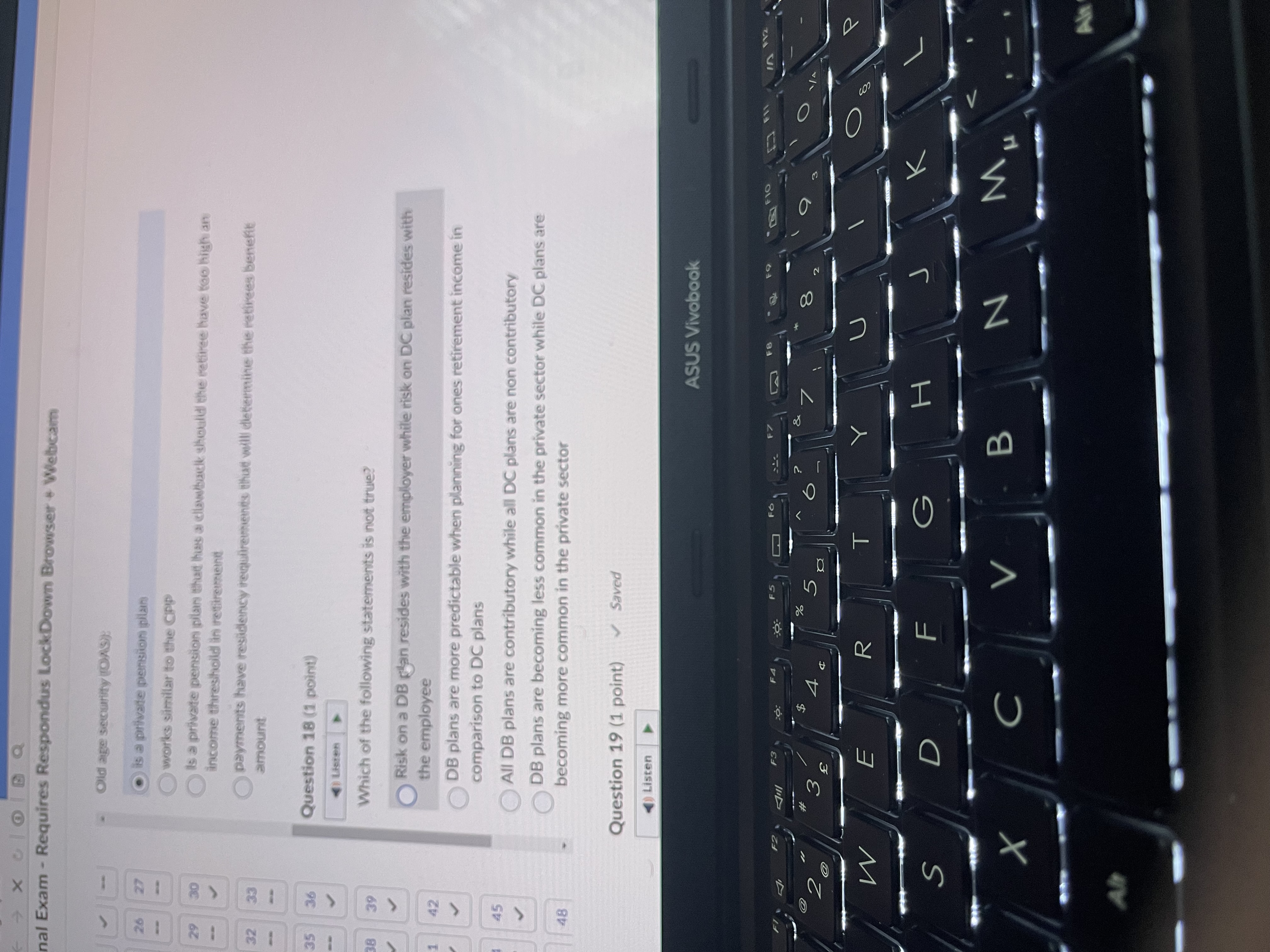 - X 60 B Q Final Exam . Requires Respondus