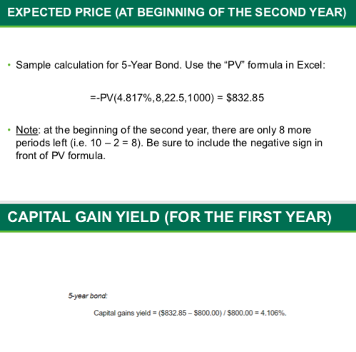 GATHER INFORMATION ON 4 BONDS " In the table