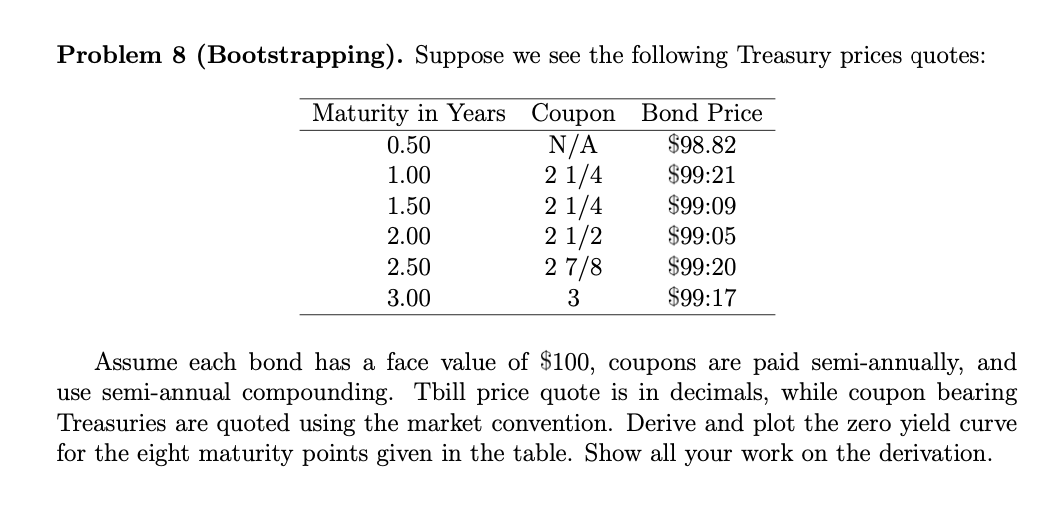 Problem 8 (Bootstrapping). Suppose we see the