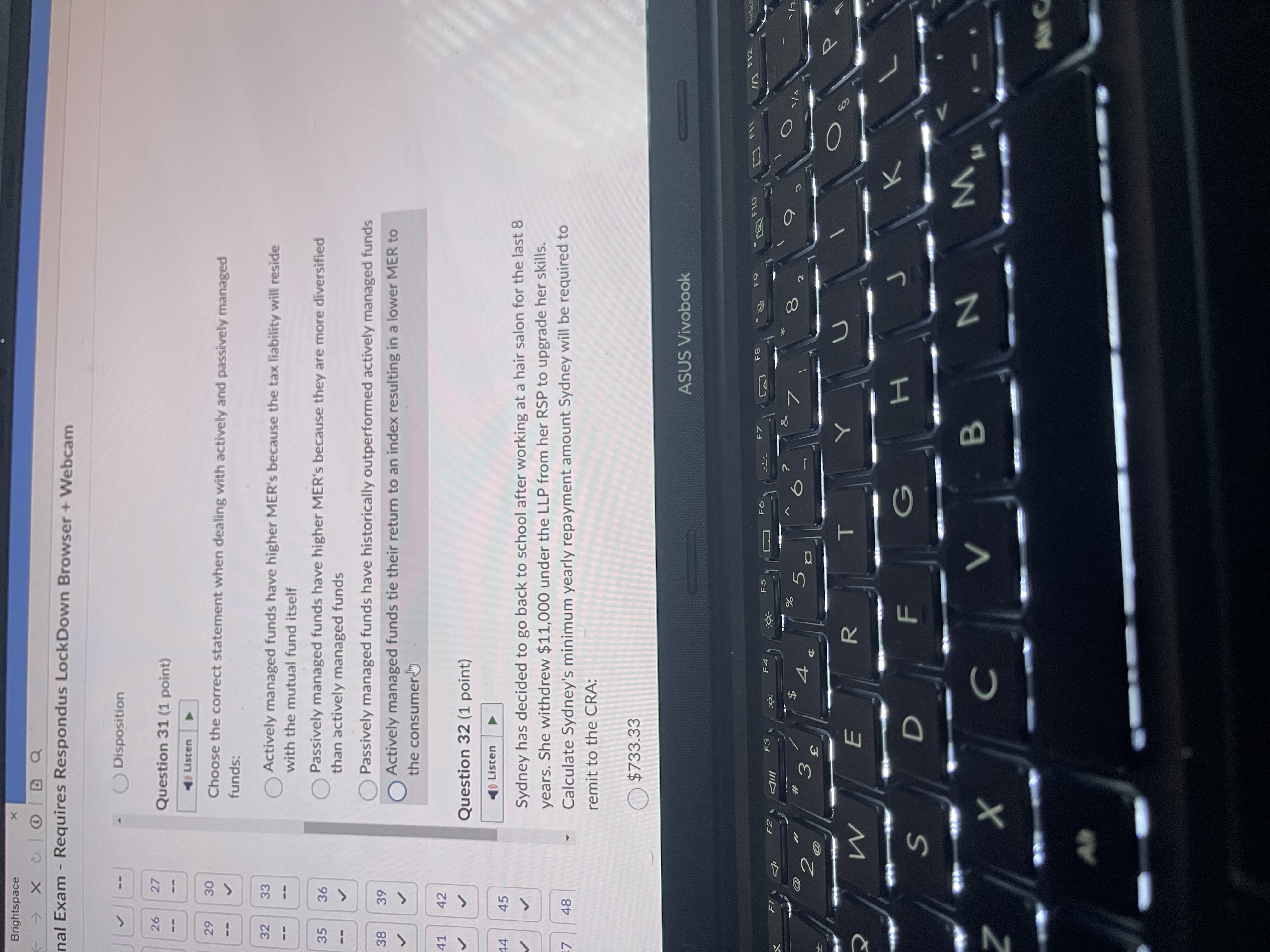 Brightspace X nal Exam - Requires Respondus