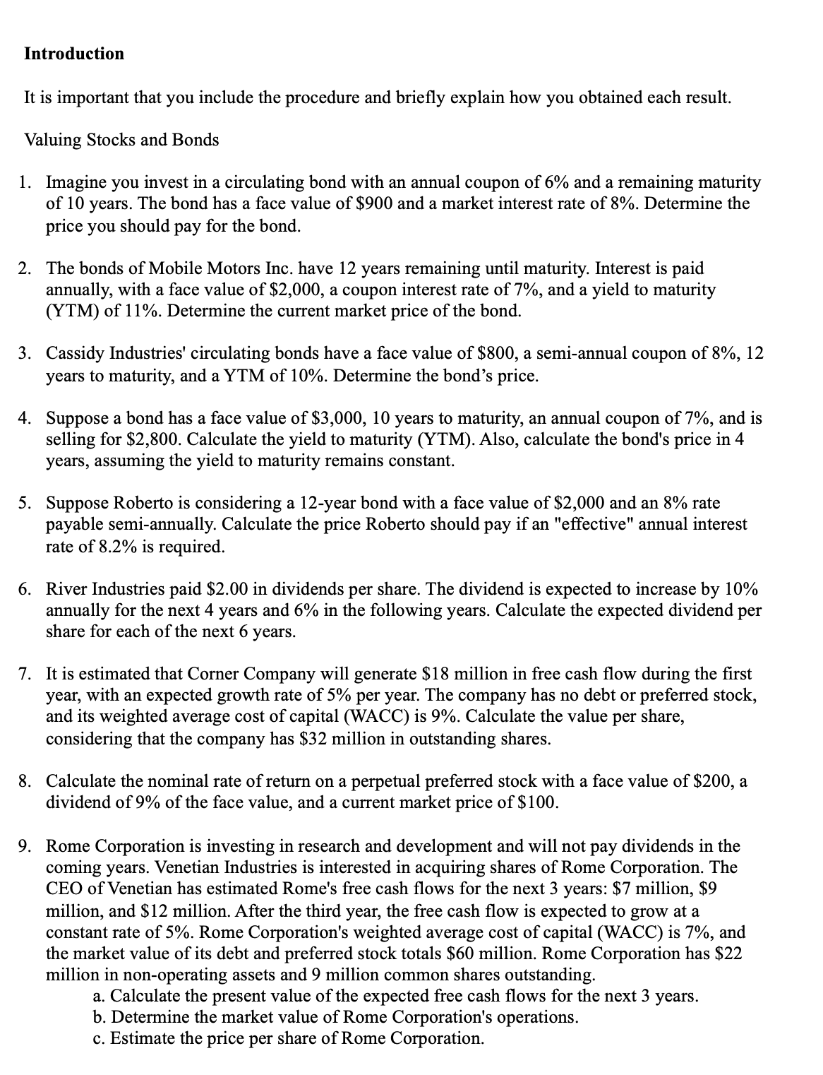 Introduction It is important that you include the