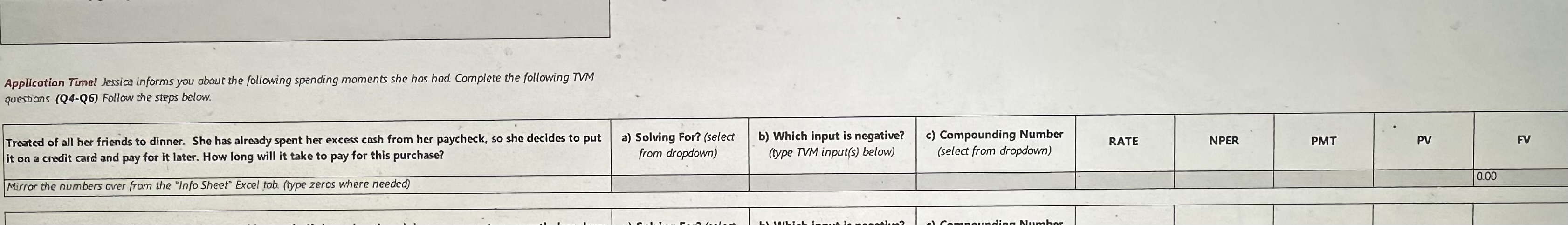 I need help solving this entire question please !