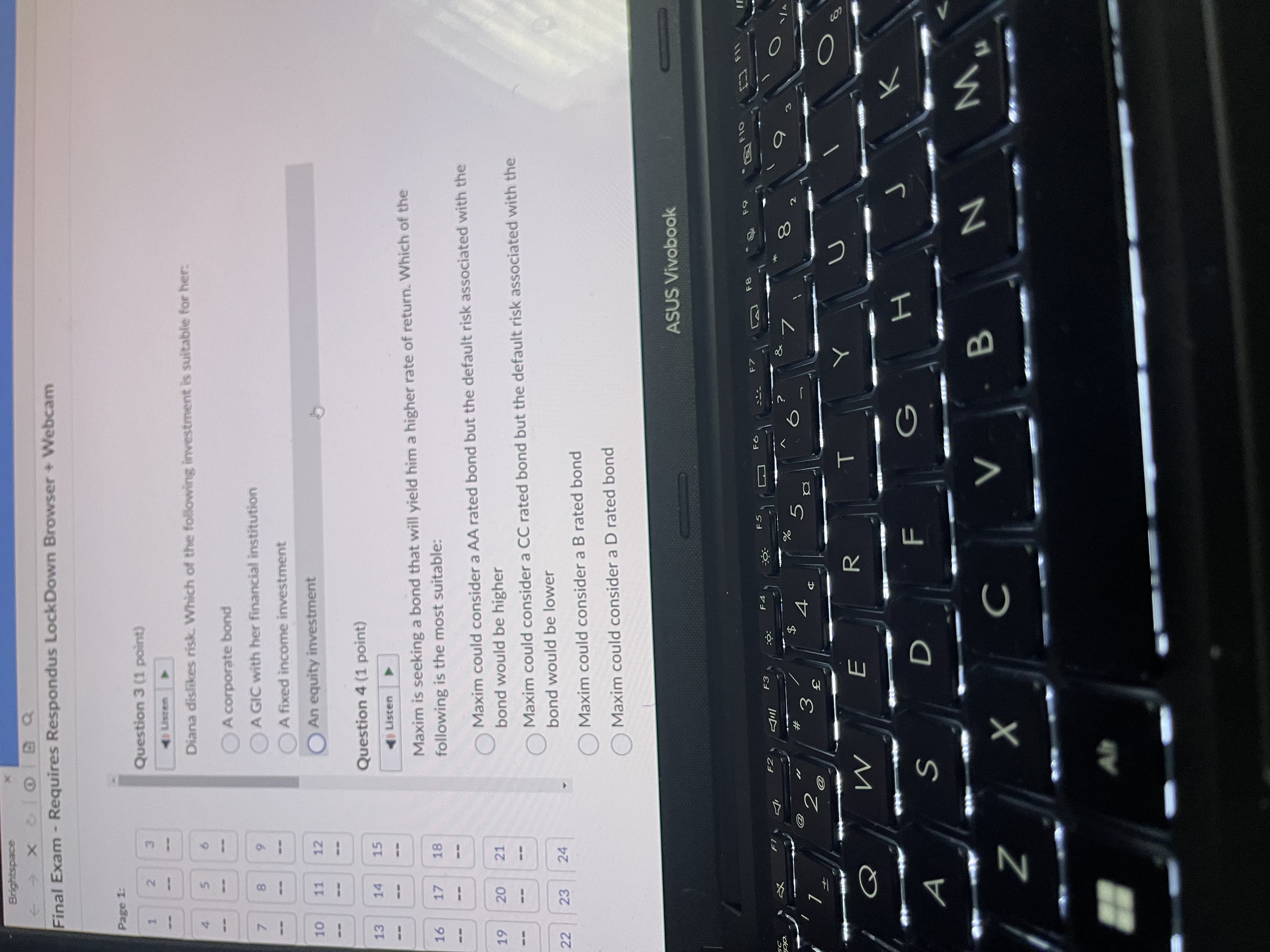 Final Exam - Requires Respondus LockDown Browser