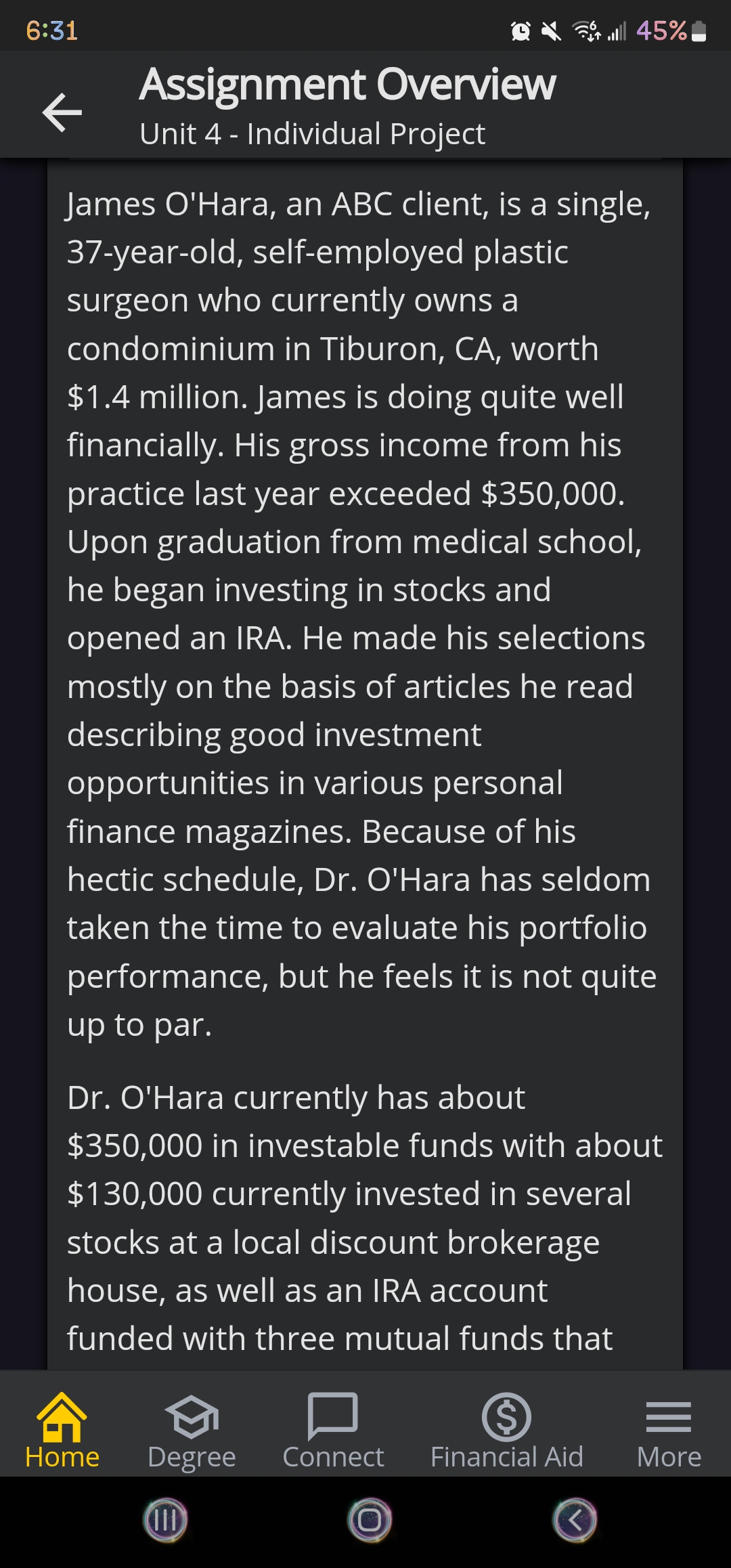 6:31 all 45% Assignment Overview Unit 4 -