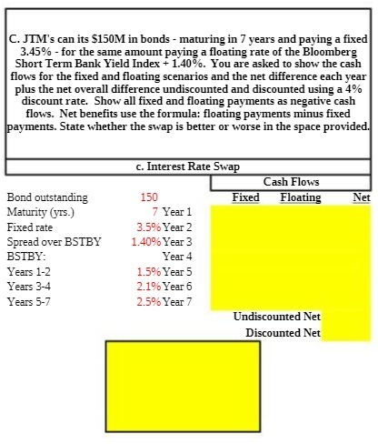 C. JIM's can its $150M in bonds - maturing