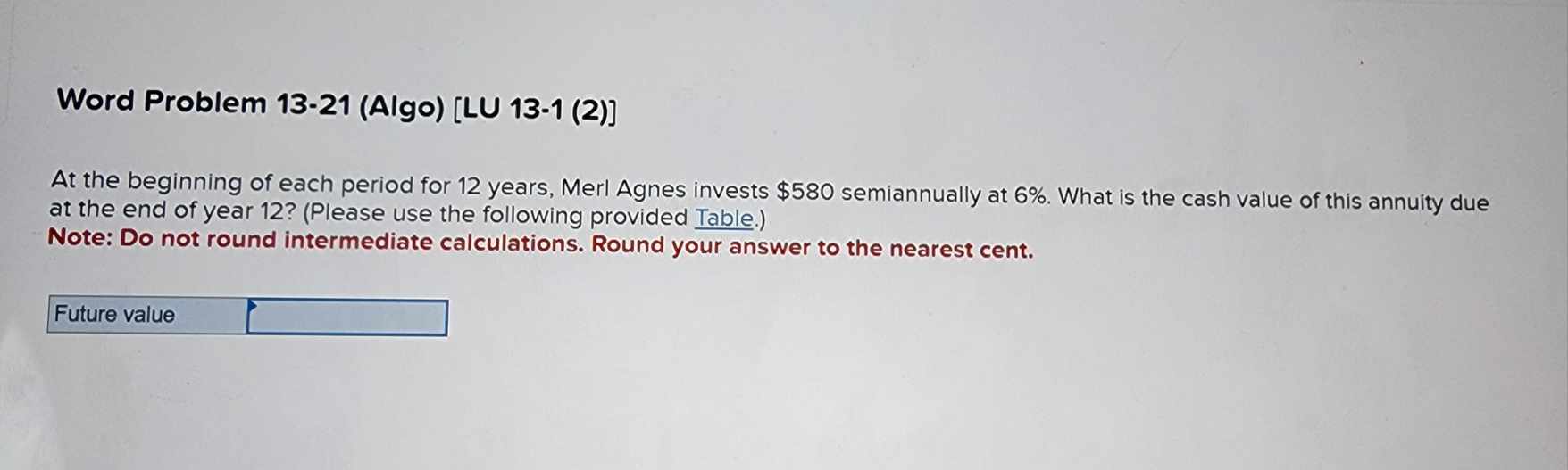 Future value interest factor of an ordinary