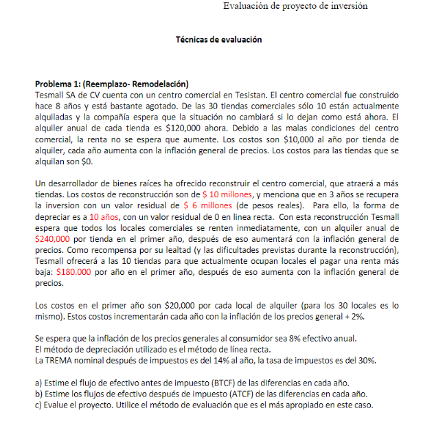 Evaluation de proyecto de inversion Tecnicas de