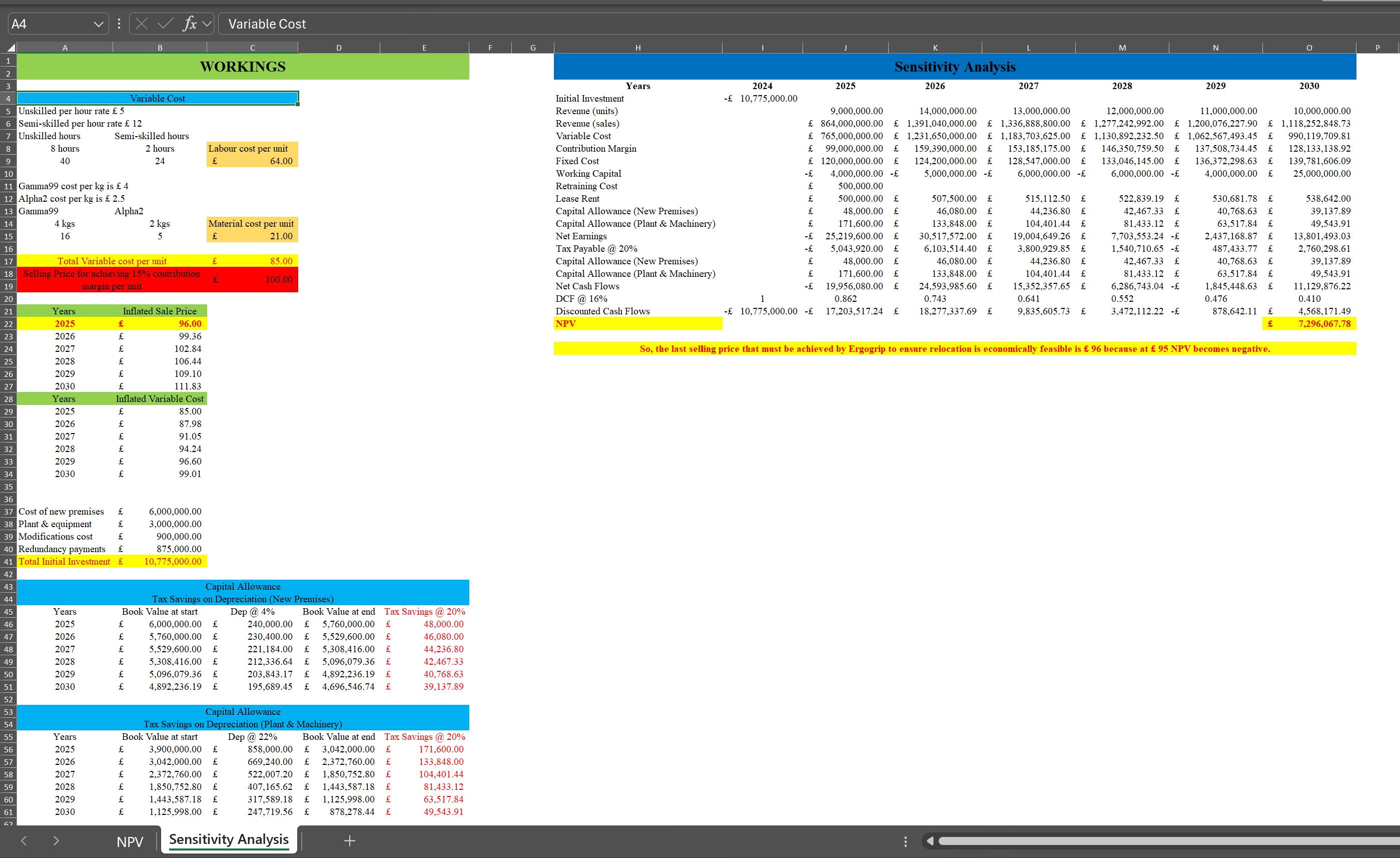 Could you please review my work below which is