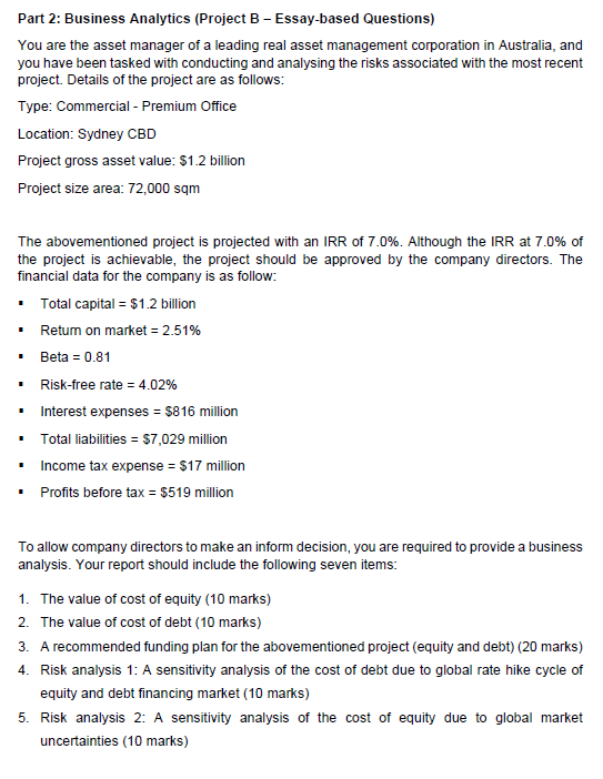 Part 2: Business Analytics (Project B -