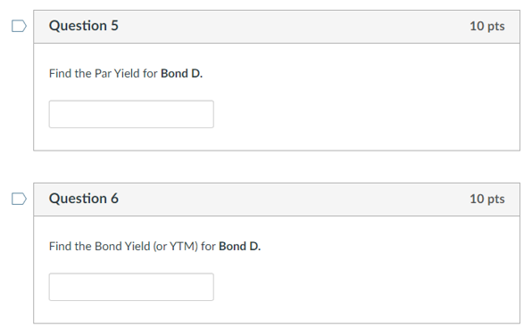 D You are given the following information for 4