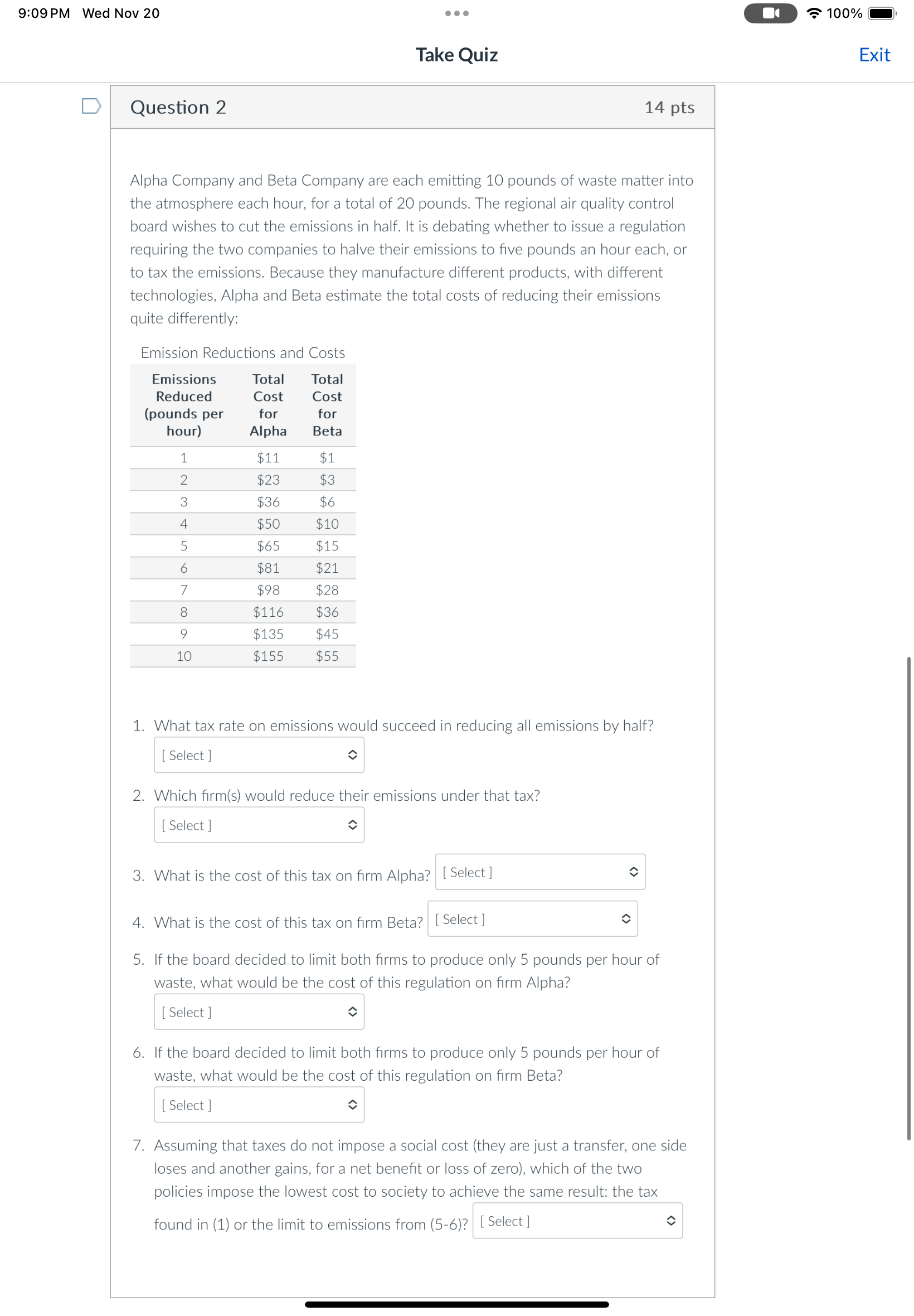 For question 1, what would be the correct answer,