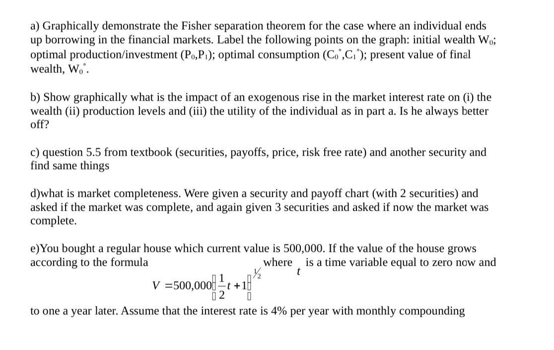 a) Graphically demonstrate the Fisher separation