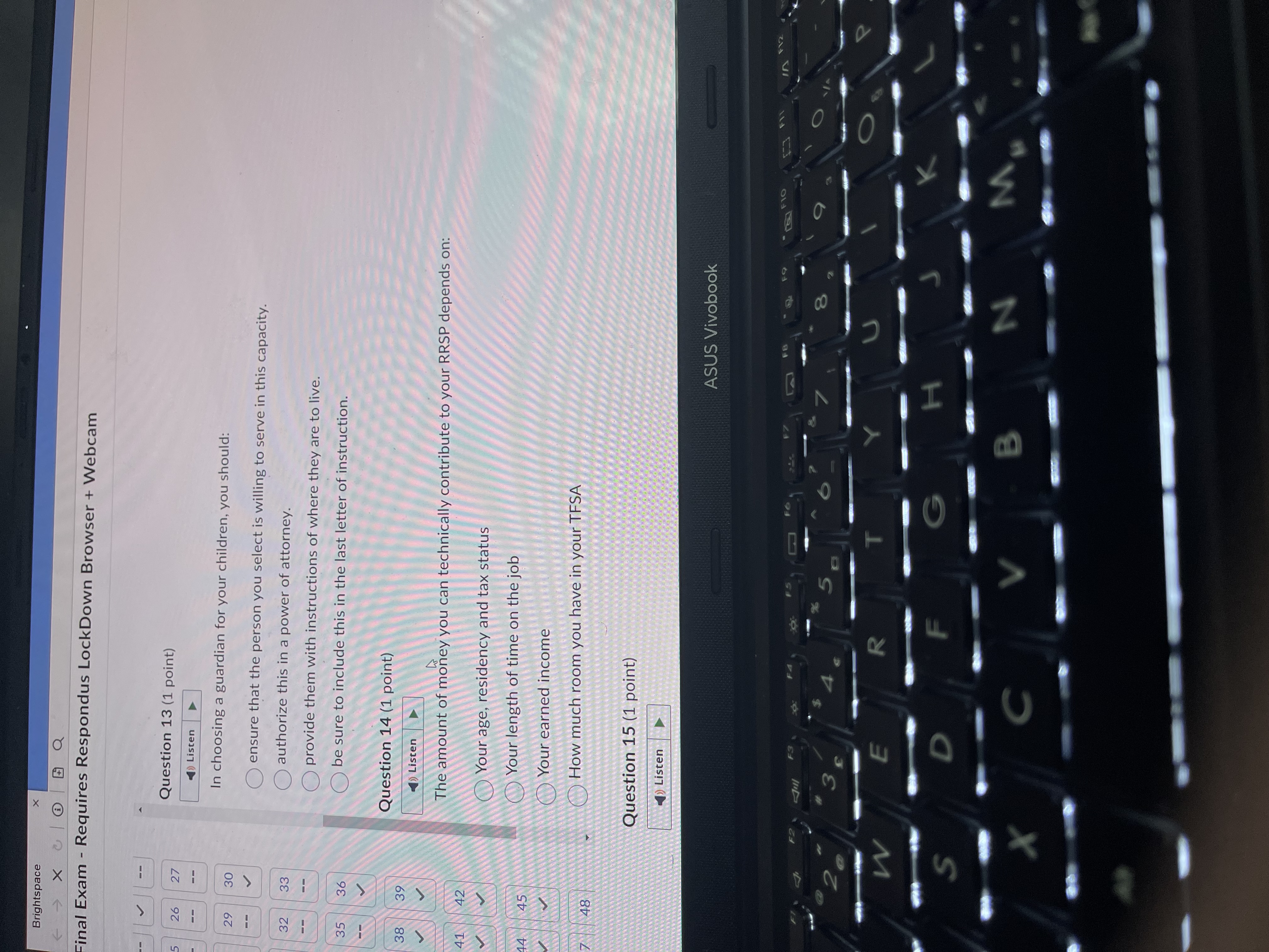 - X 60 B Q Final Exam . Requires Respondus