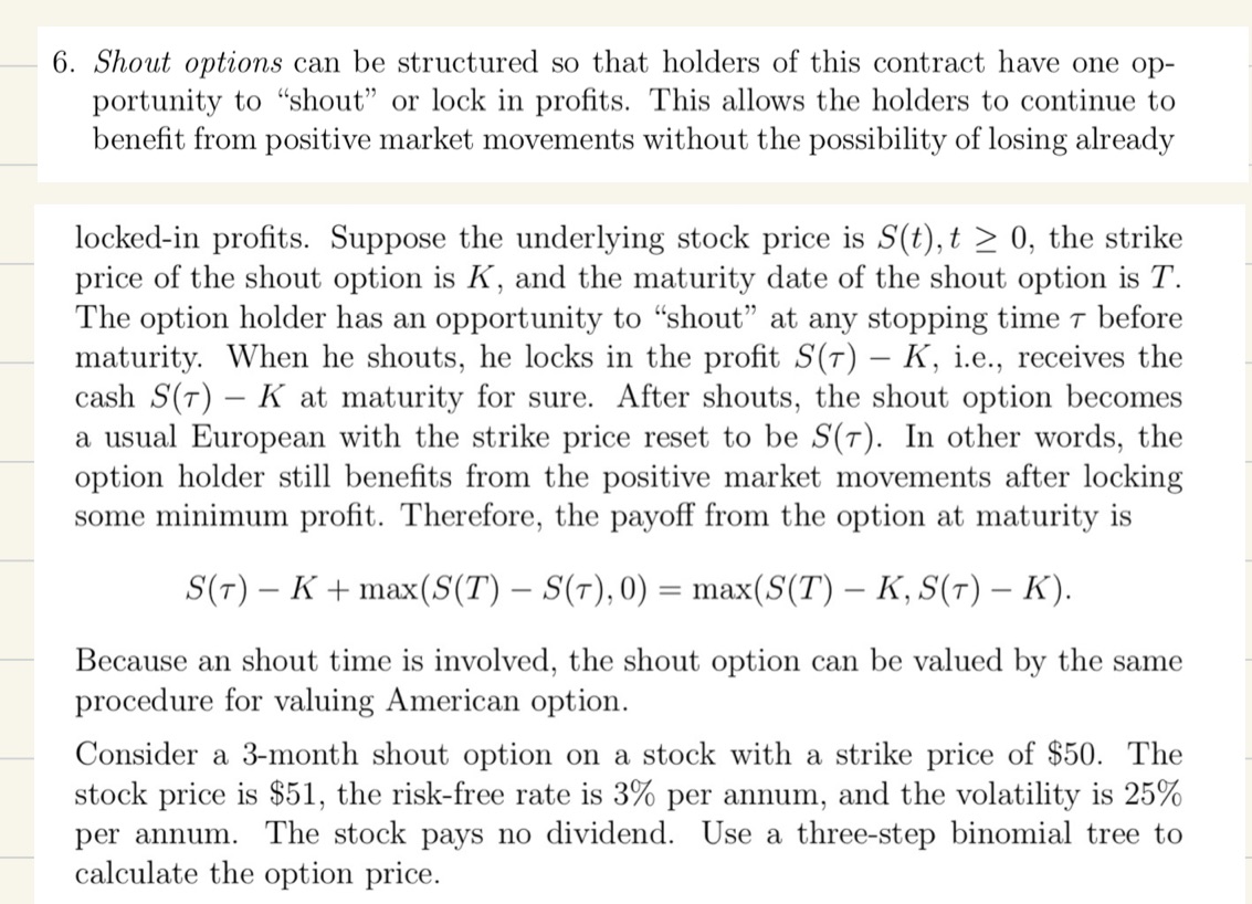 Shout options 6. Shout options can be structured