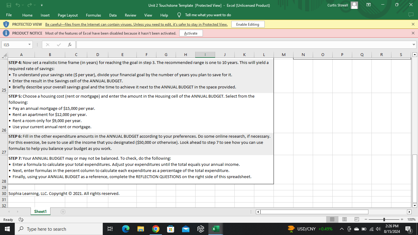 Unit 2 Touchstone Template [Protected View] -
