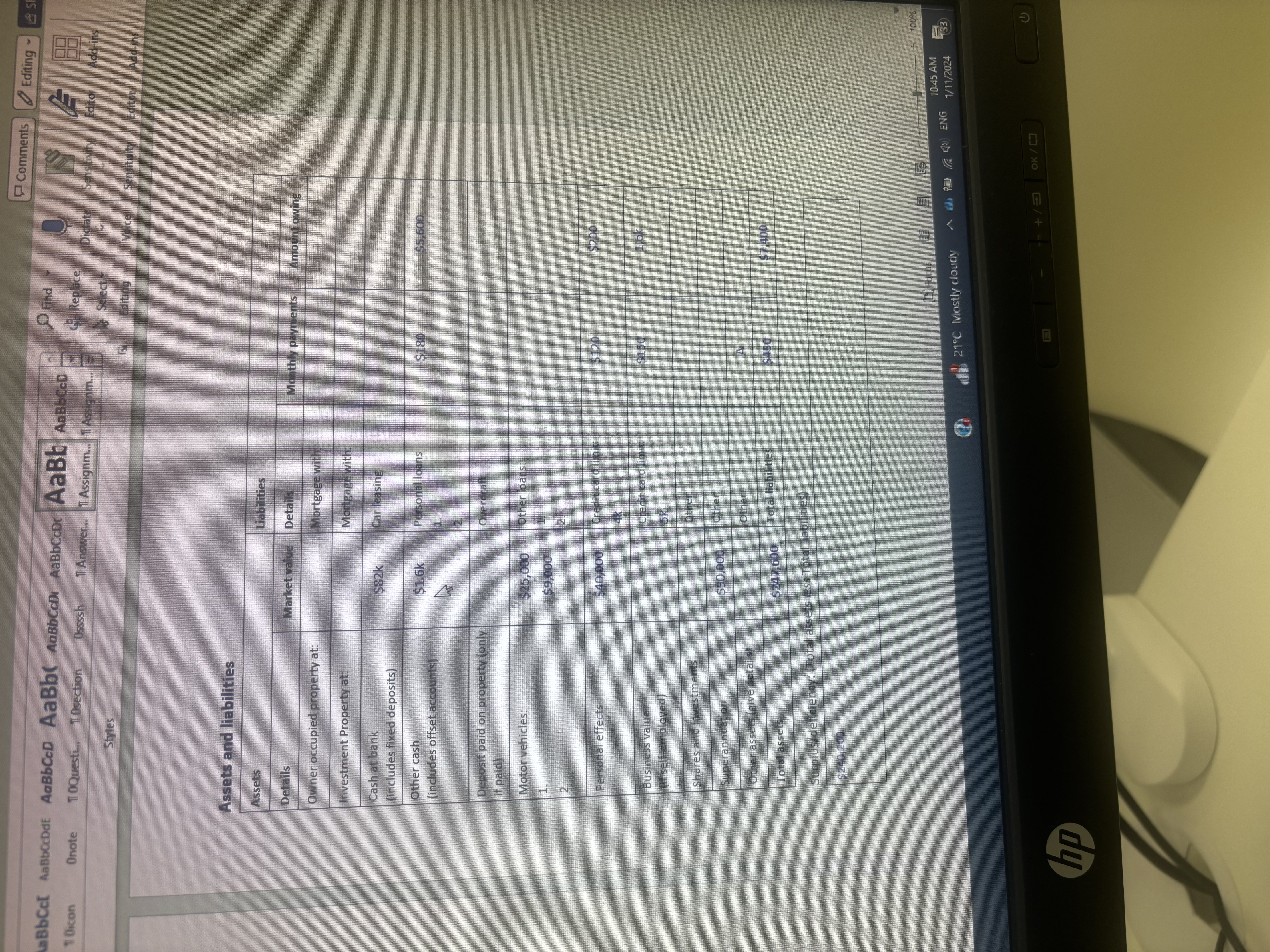 Role play please help see below information