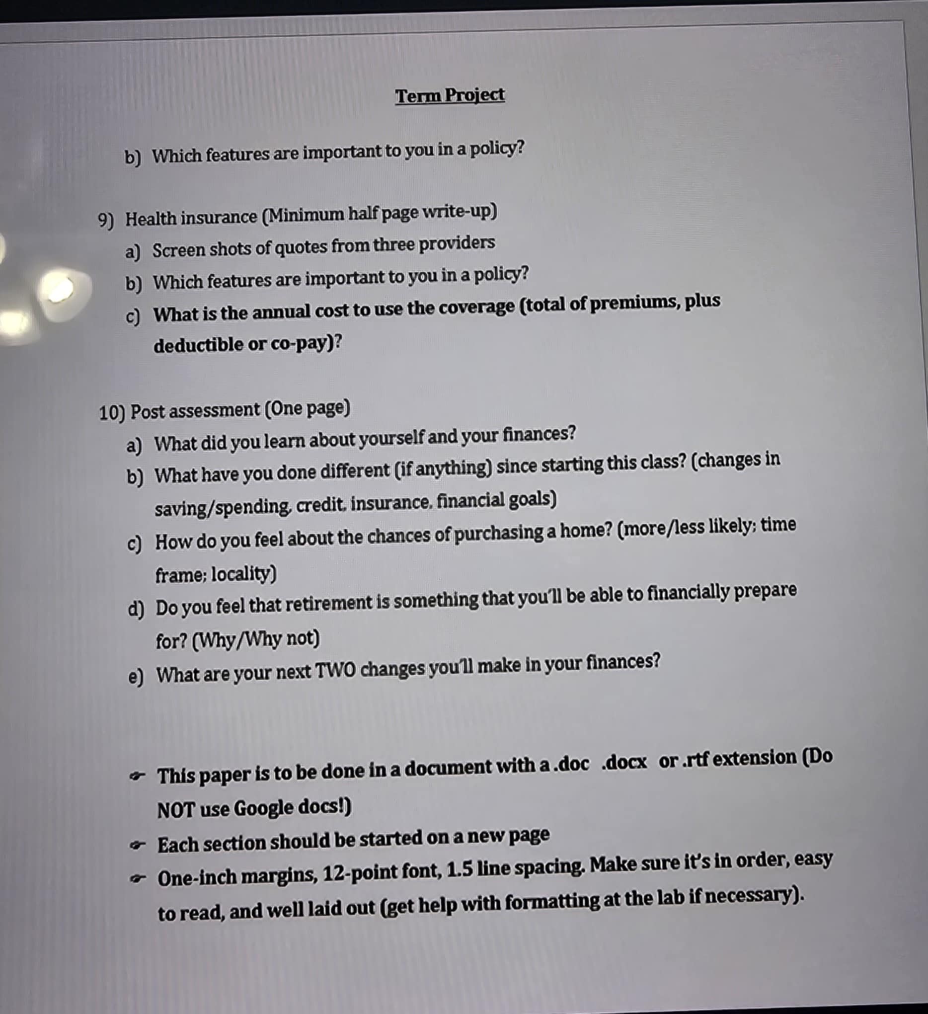 Term Project This project is intended to be