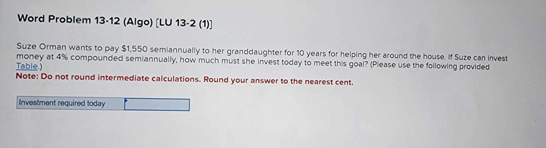 Present value interest factor of an (ordinary)