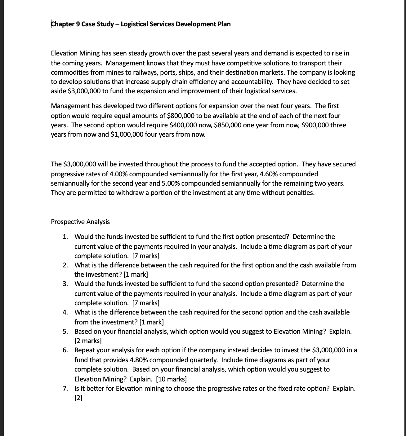 khapter 9 Case Study Logistical Services