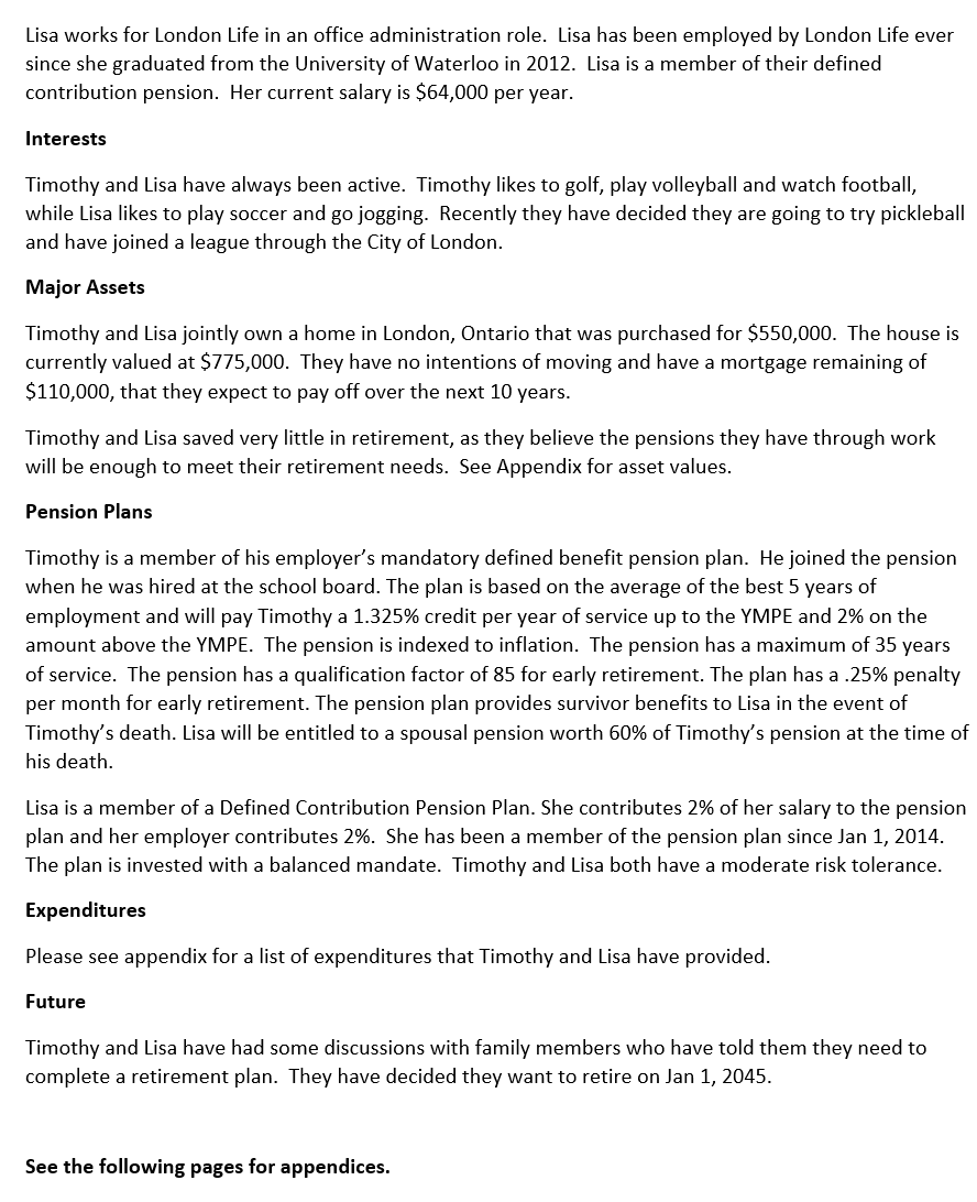 Retirement Planning Case Study Fall 2024 The