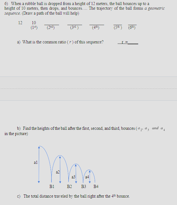 When a rubble ball is dropped from a height of 1