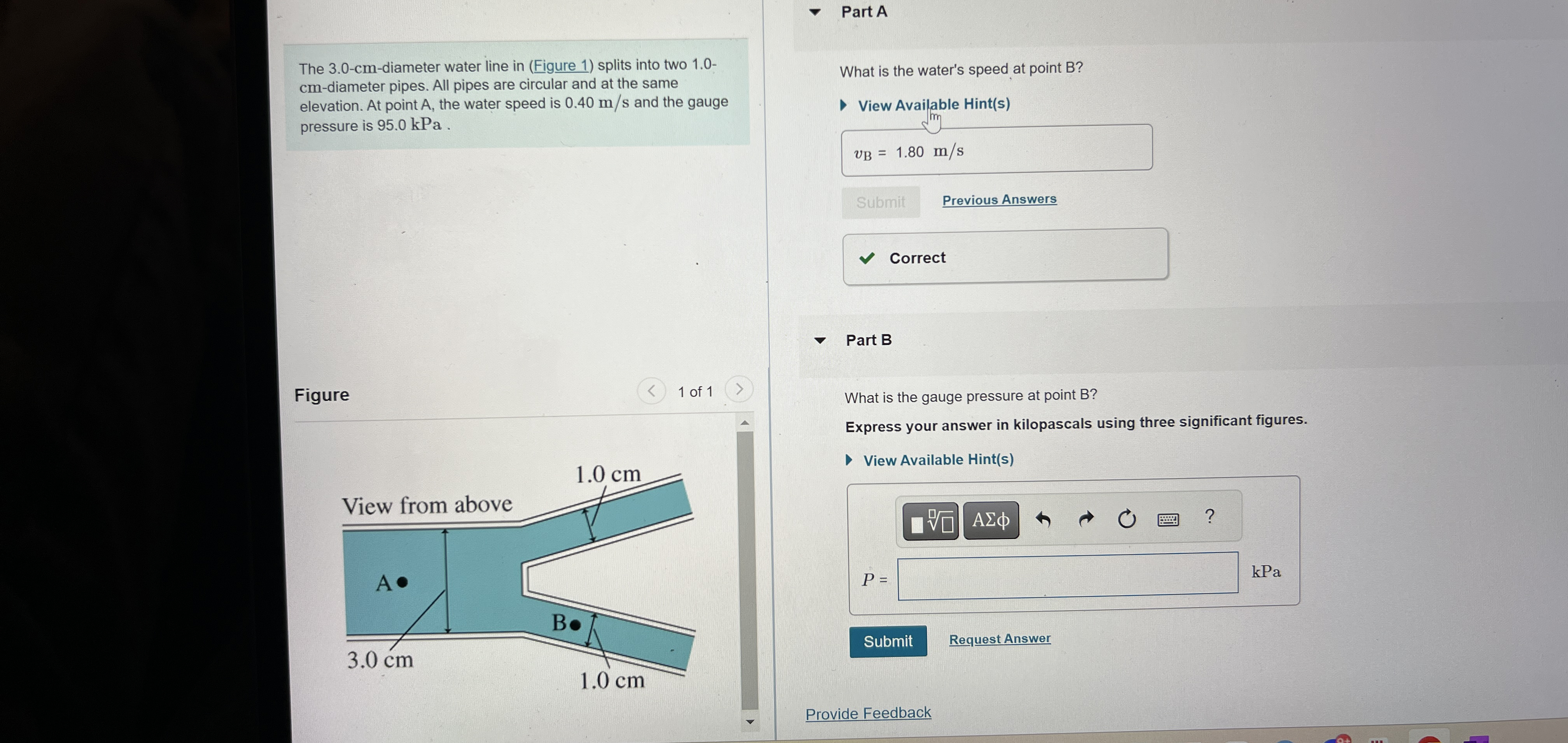 Part A The 3 . 0 - cm - diameter water line in (