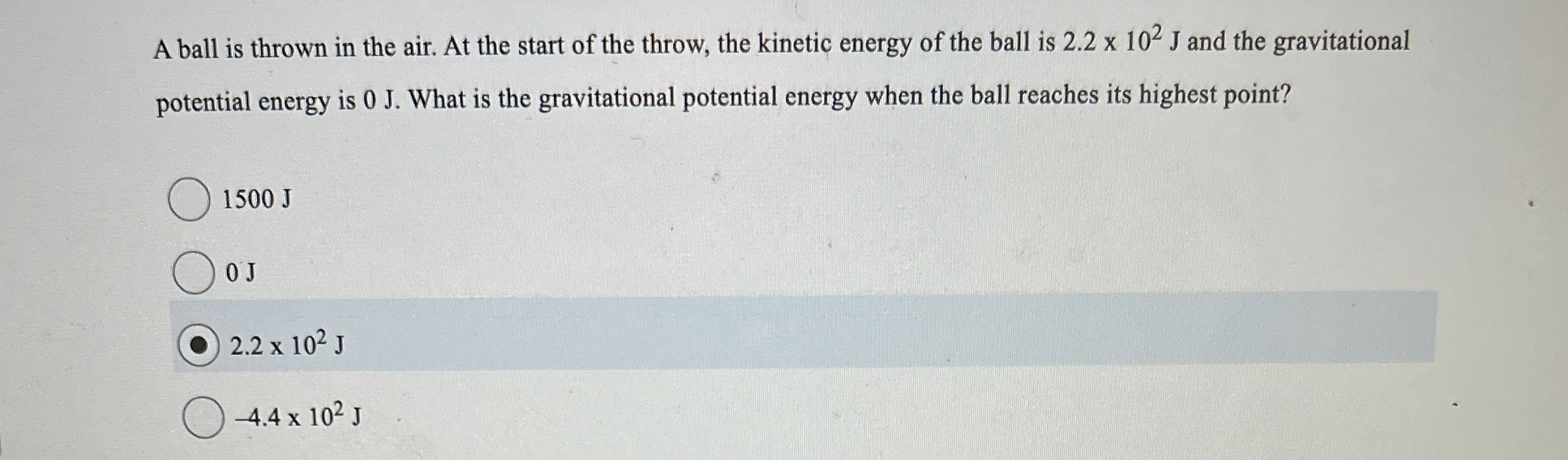 A ball is thrown in the air. At the start of the