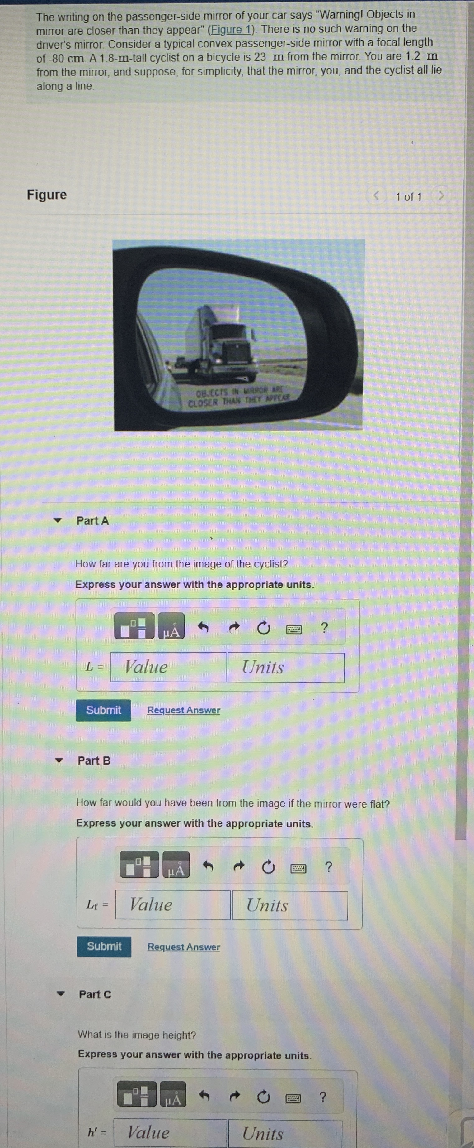 The writing on the passenger - side mirror of