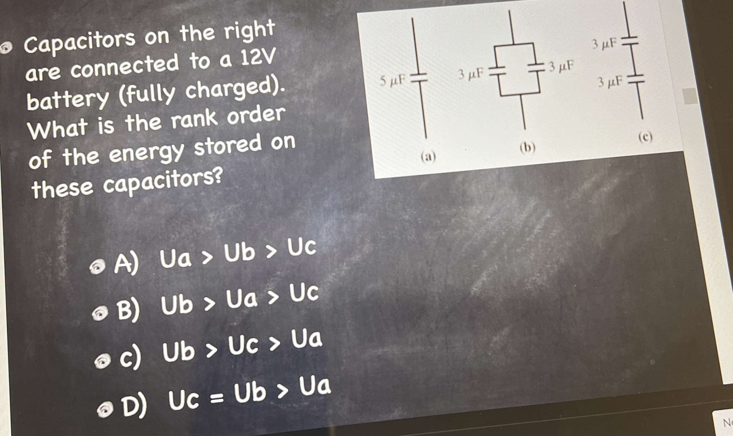 Capacitors on the right are connected to a 1 2 V