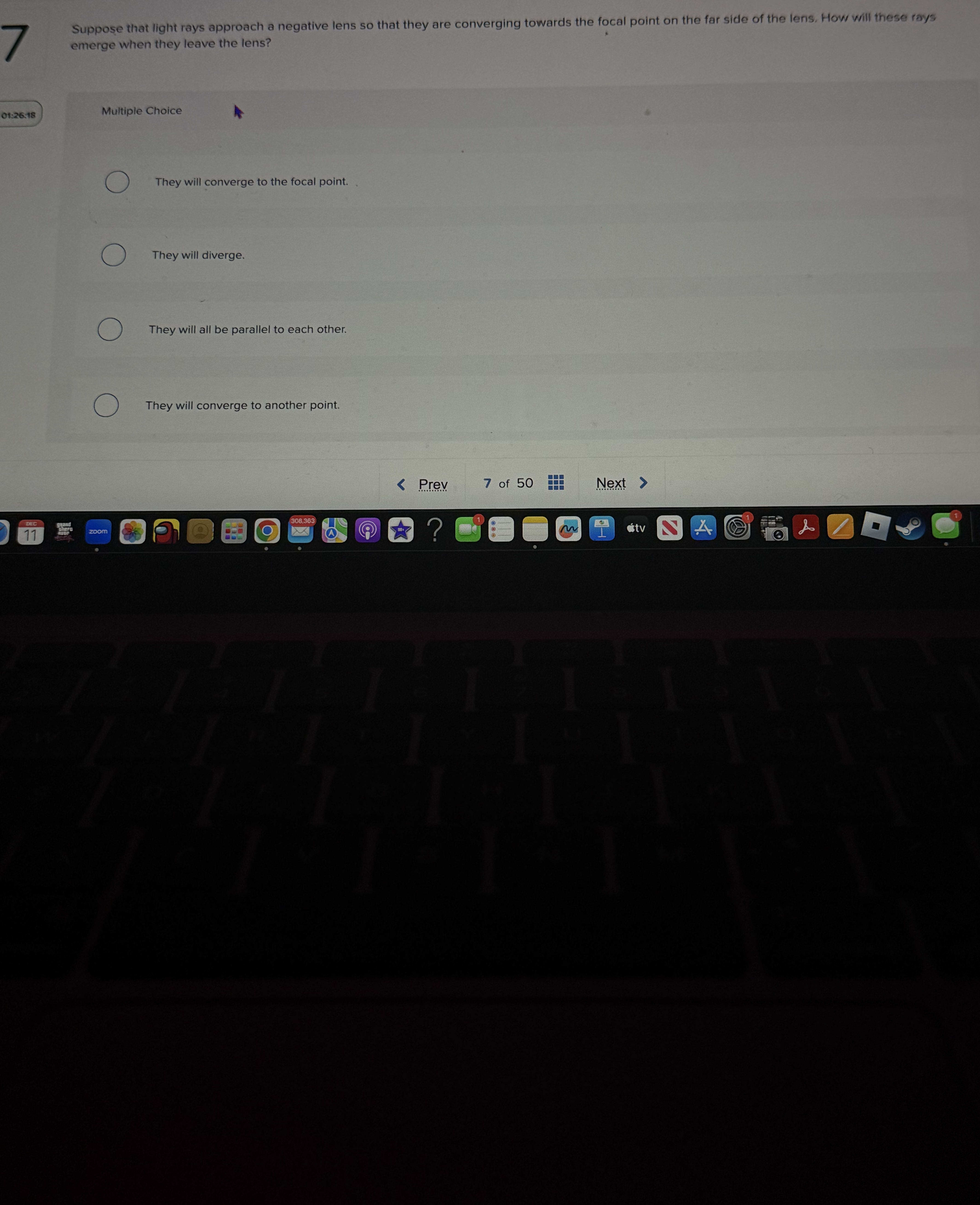7 Suppose that light rays approach a negative
