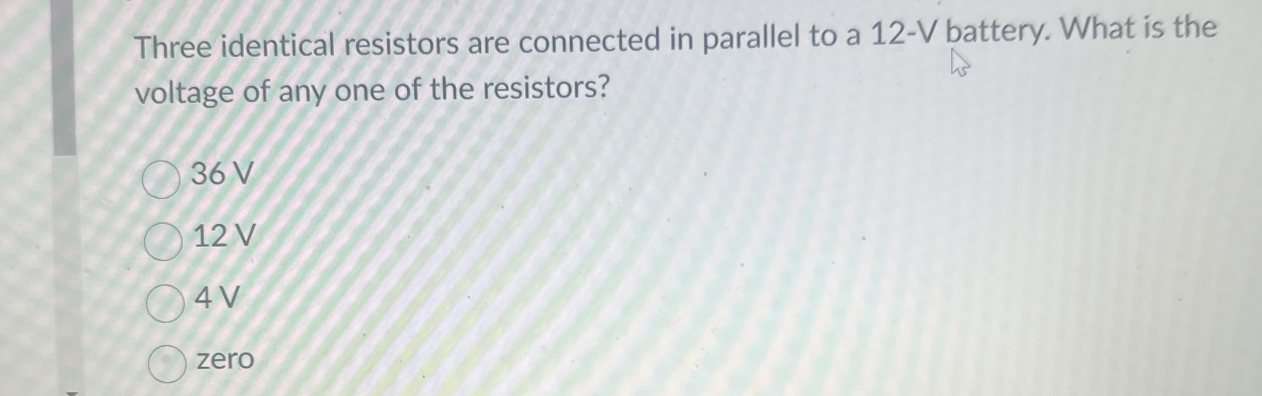 Three identical resistors are connected in