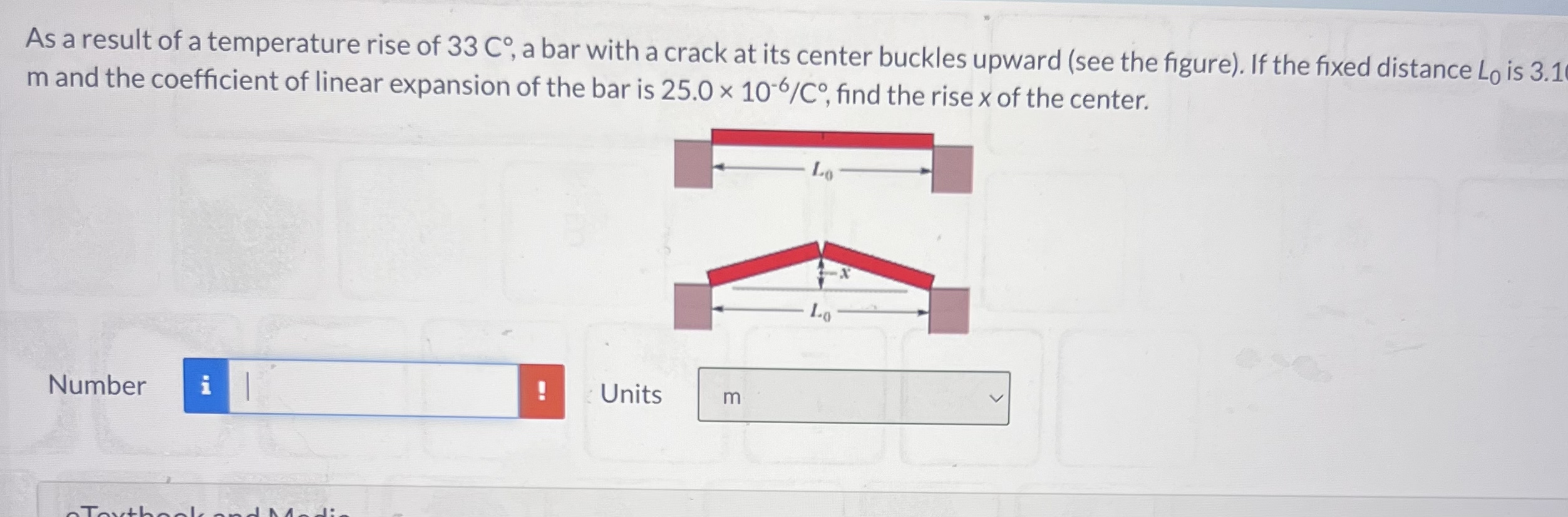 As a result of a temperature rise of 3 3 C , a