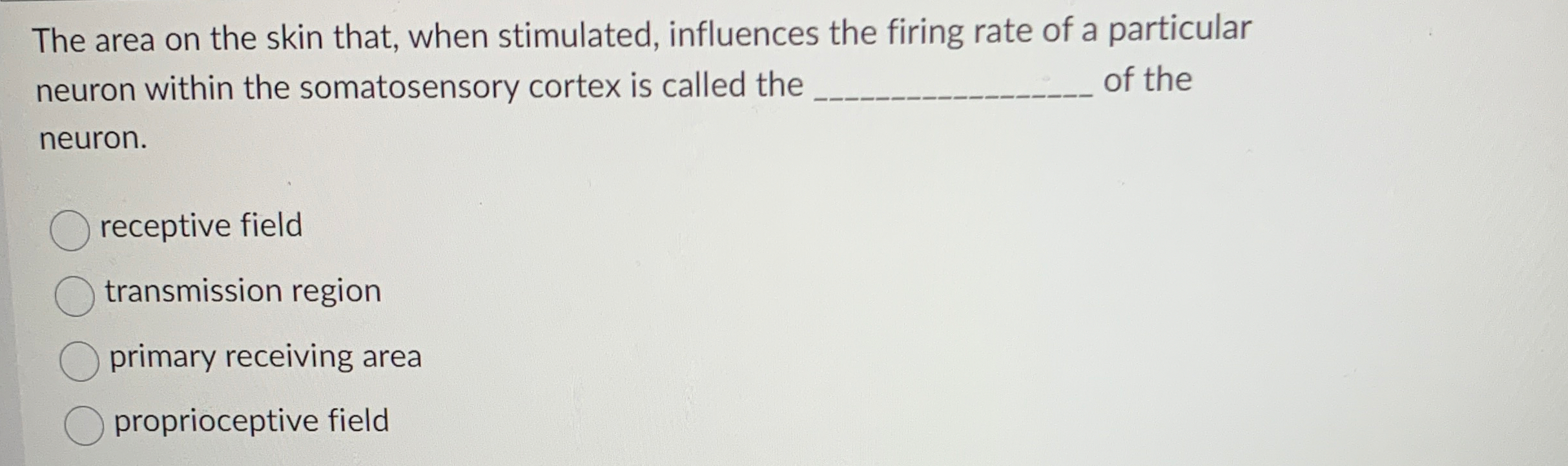 The area on the skin that, when stimulated,