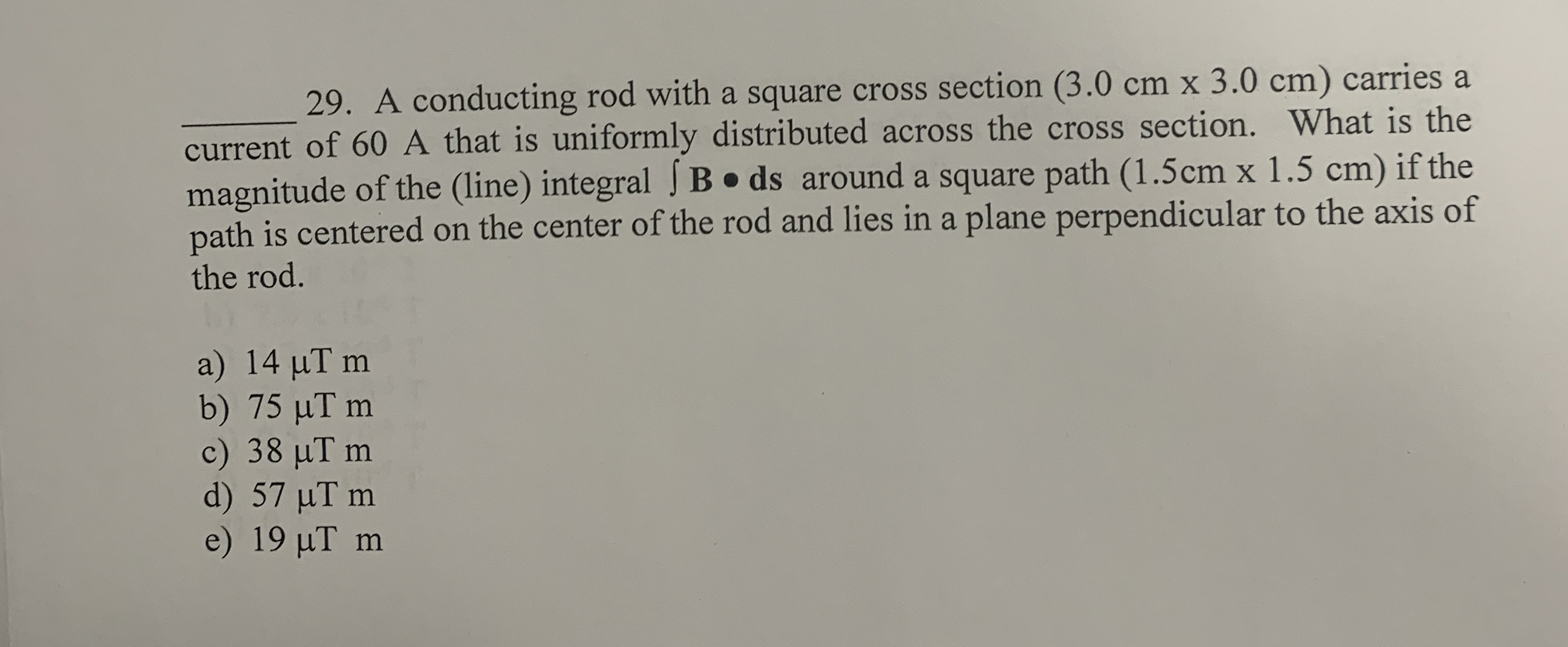 q , 2 9 . A conducting rod with a square cross