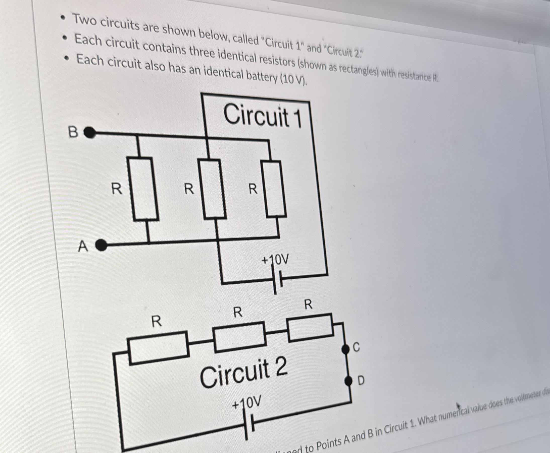 Two circuits are shown below, called "Circuit 1 "