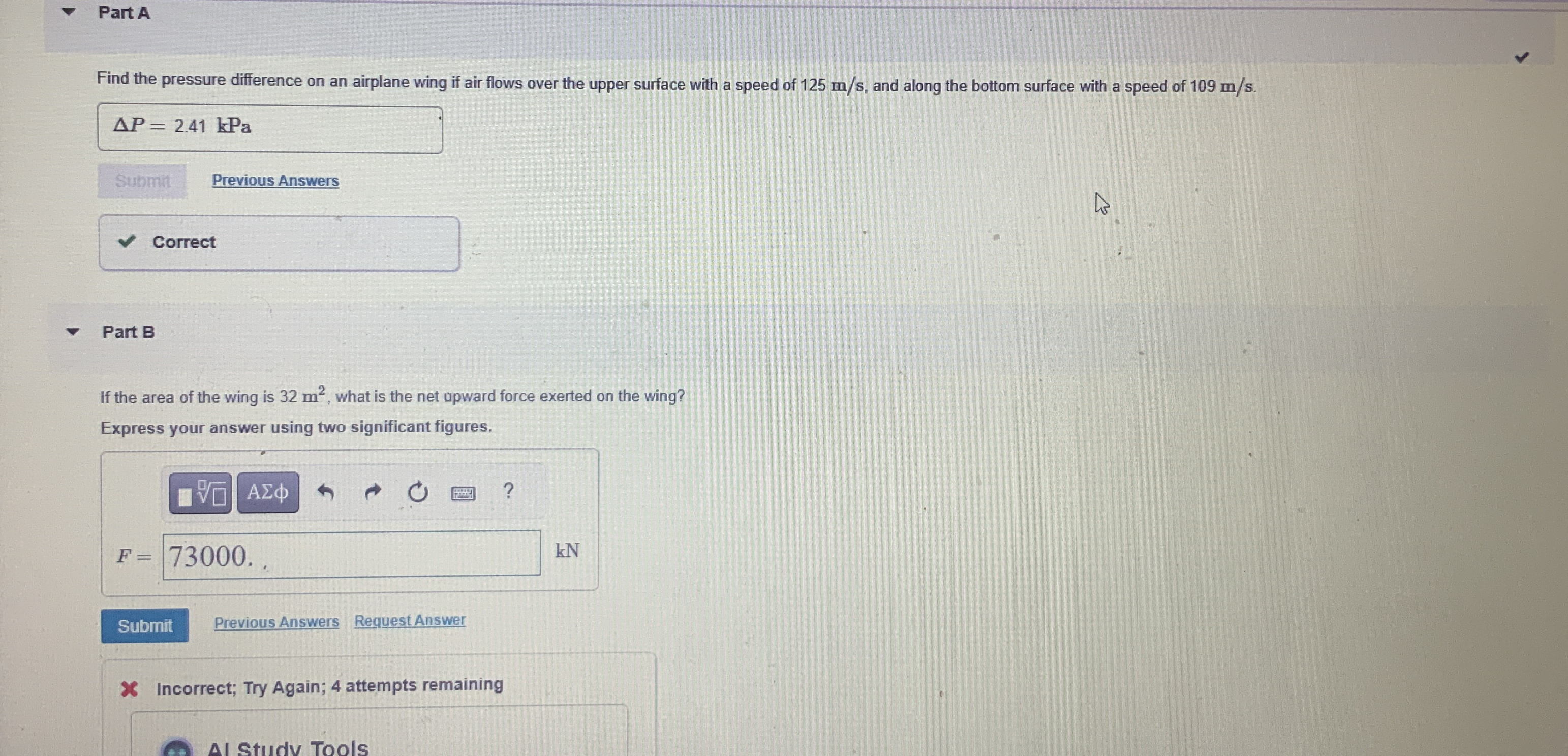 What is part b ? Part A Find the pressure