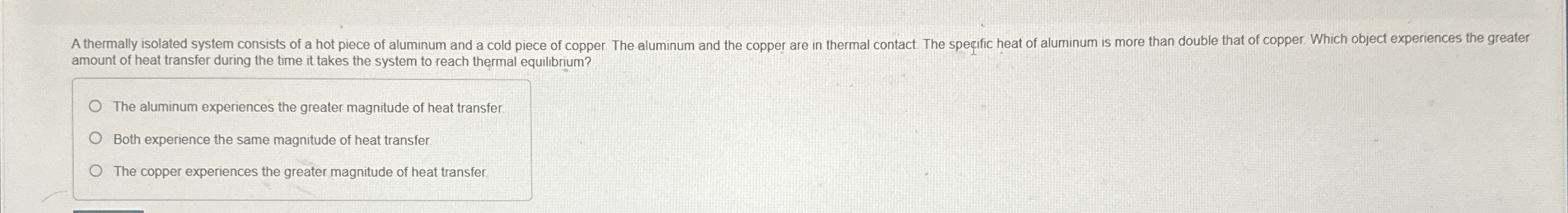 amount of heat transfer during the time it takes