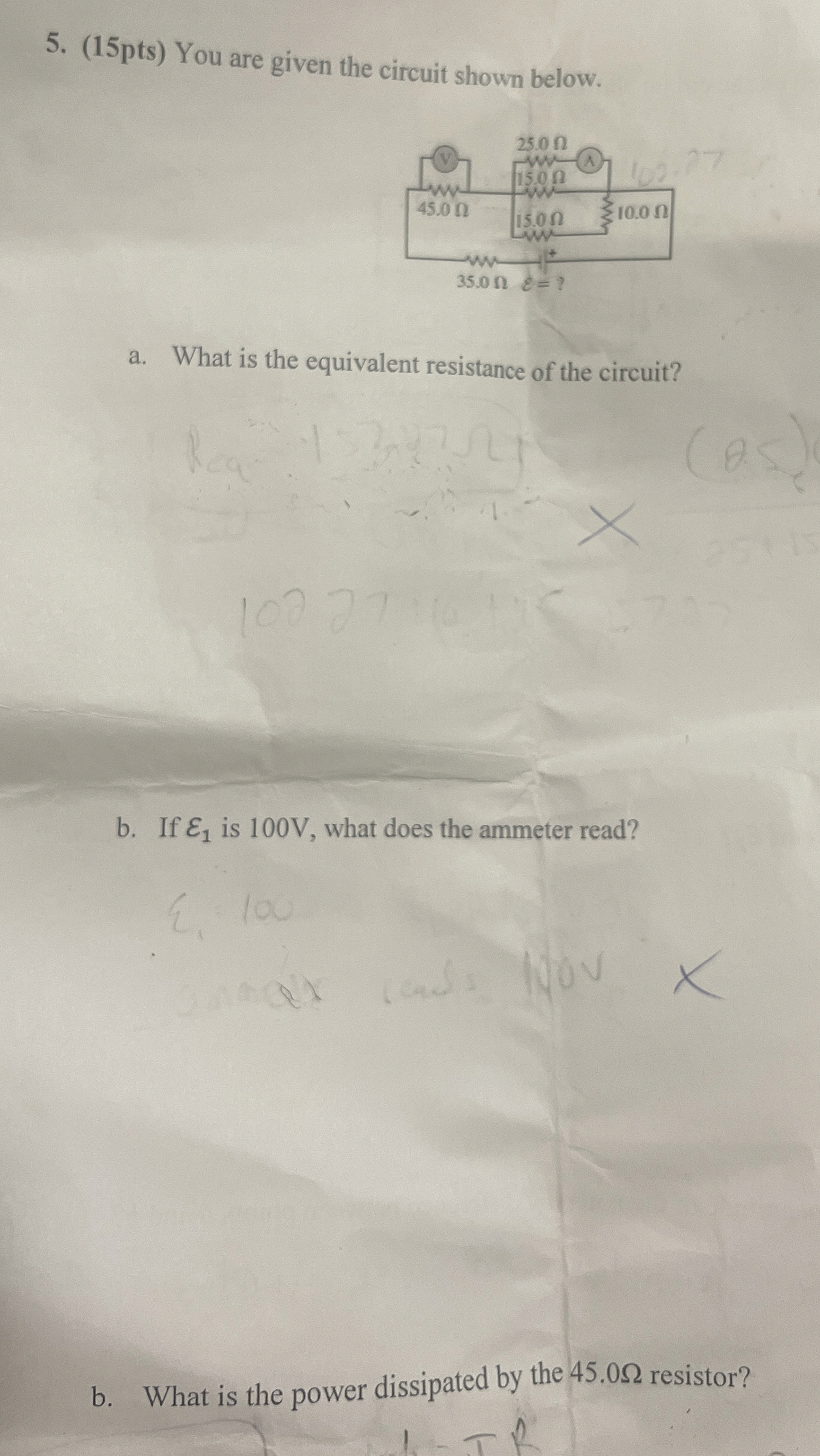 ( 1 5 pts ) You are given the circuit shown