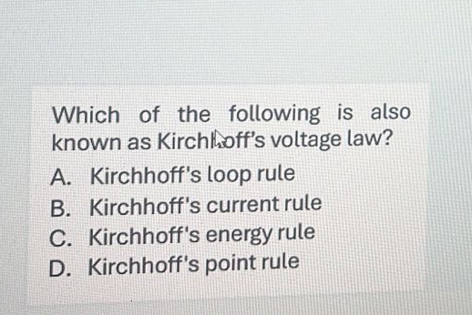 Which of the following is also known as