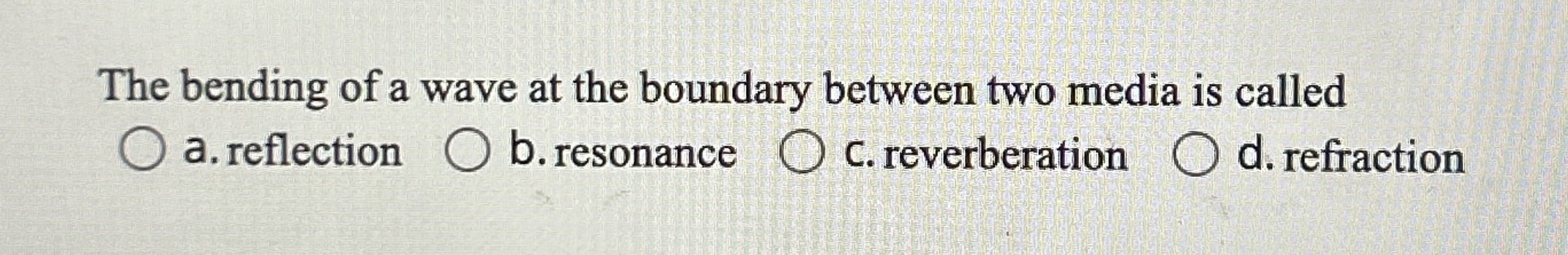 The bending of a wave at the boundary between two